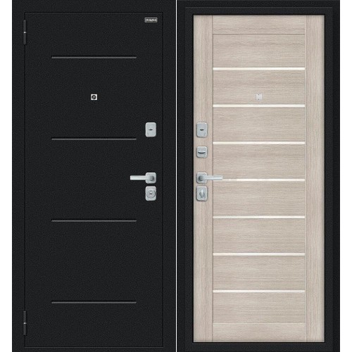 Техно/BChrome Букле черное/Cappuccino Melinga 205*86 левая