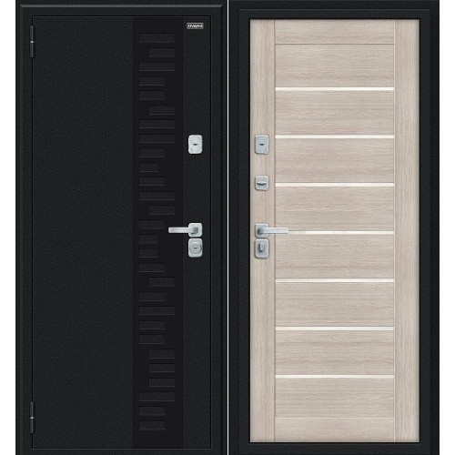 Thermo Техно Декор-2/BChrome Букле черное/Cappuccino Melinga 205*86 левая