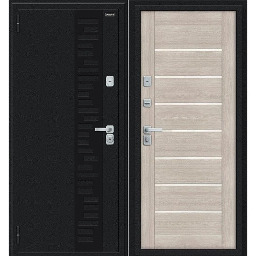 Металлическая Thermo Техно Декор-2 Букле черное/Cappuccino Veralinga 205*86 левая