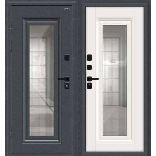 Металлическая Шелл СД/SBlack Старк антрацит/White Sand 205*86 левая